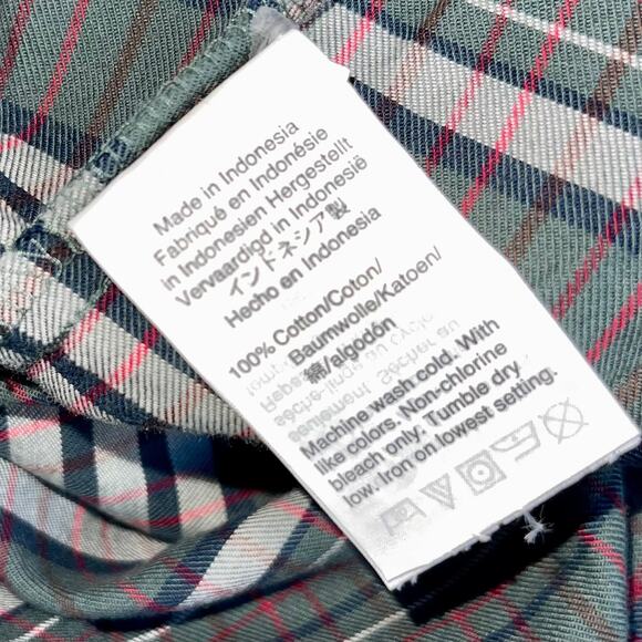 Madewell Plaid Button Up Shirt V Neck Pinview Blouse Relax Fit Stripe - Picture 7 of 9